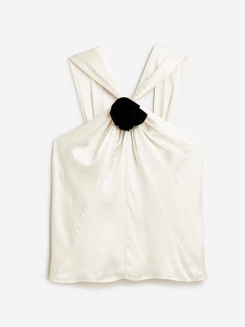 J. Crew Collection Rosette Halter Top in Luster Crepe Drapey Lightweight Tank